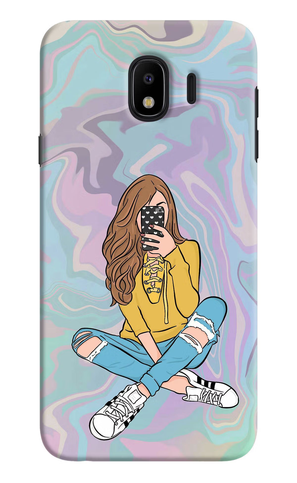 Selfie Girl Samsung J4 Hard Case Back Cover by Casekaro