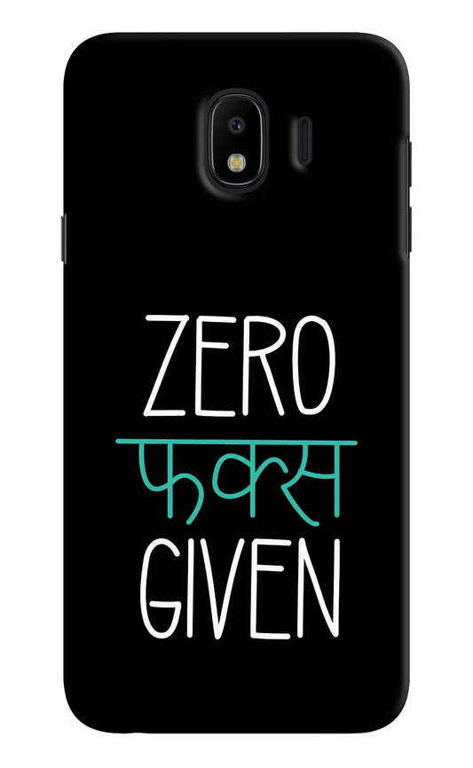 Zero Fucks Given Samsung J4 Hard Case Back Cover by Casekaro