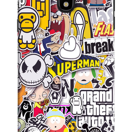 Sticker Bomb Samsung J4 Hard Case Back Cover by Casekaro