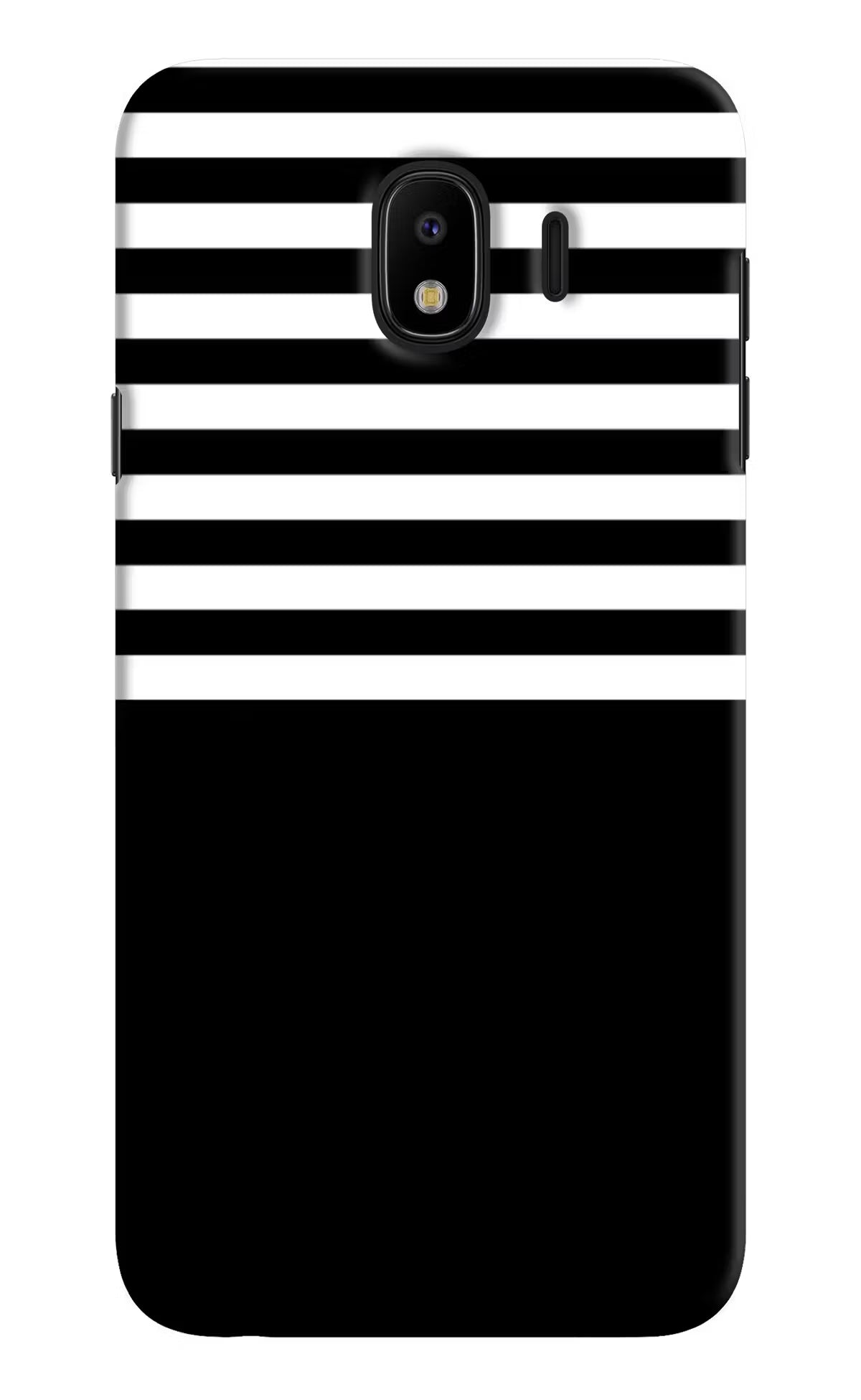 Black and White Print Samsung J4 Hard Case Back Cover by Casekaro