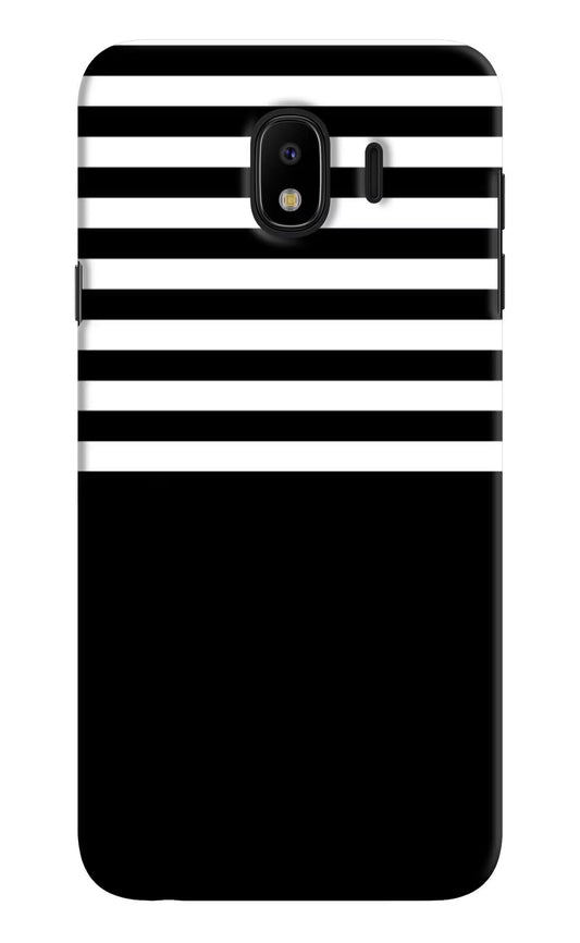 Black and White Print Samsung J4 Hard Case Back Cover by Casekaro