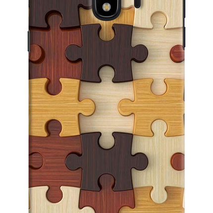 Wooden Puzzle Samsung J4 Hard Case Back Cover by Casekaro