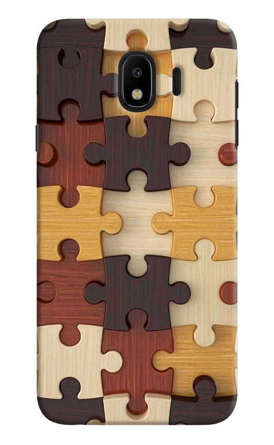 Wooden Puzzle Samsung J4 Hard Case Back Cover by Casekaro