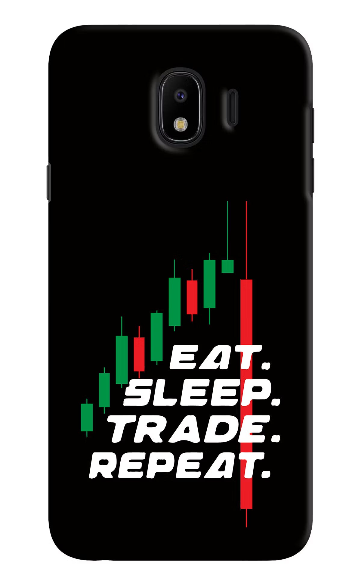 Eat Sleep Trade Repeat Samsung J4 Hard Case Back Cover by Casekaro