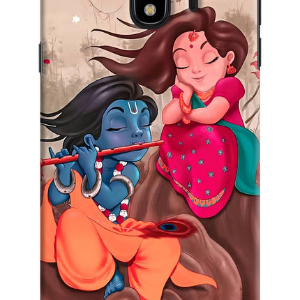 Radhe Krishna Samsung J4 Hard Case Back Cover by Casekaro