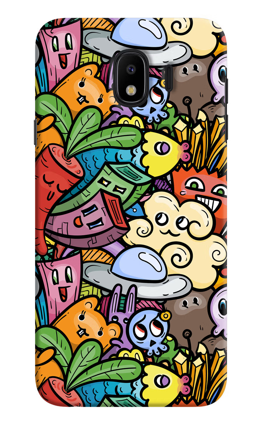 Veggie Doodle Samsung J4 Back Cover, Hard case