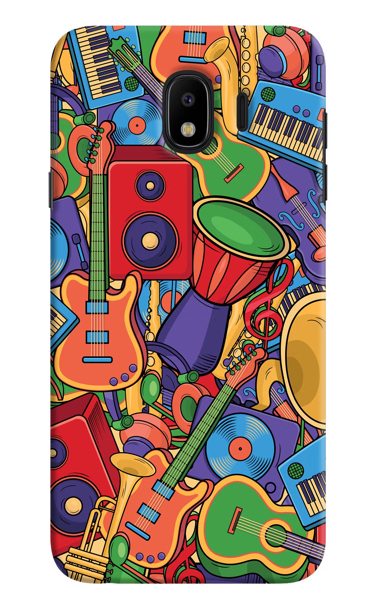 Music Instrument Doodle Samsung J4 Hard Case Back Cover by Casekaro