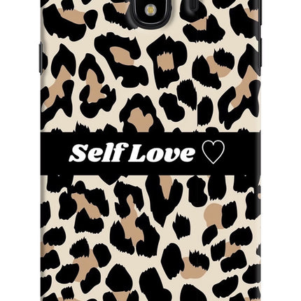 Leopard Print Self Love Samsung J4 Hard Case Back Cover by Casekaro