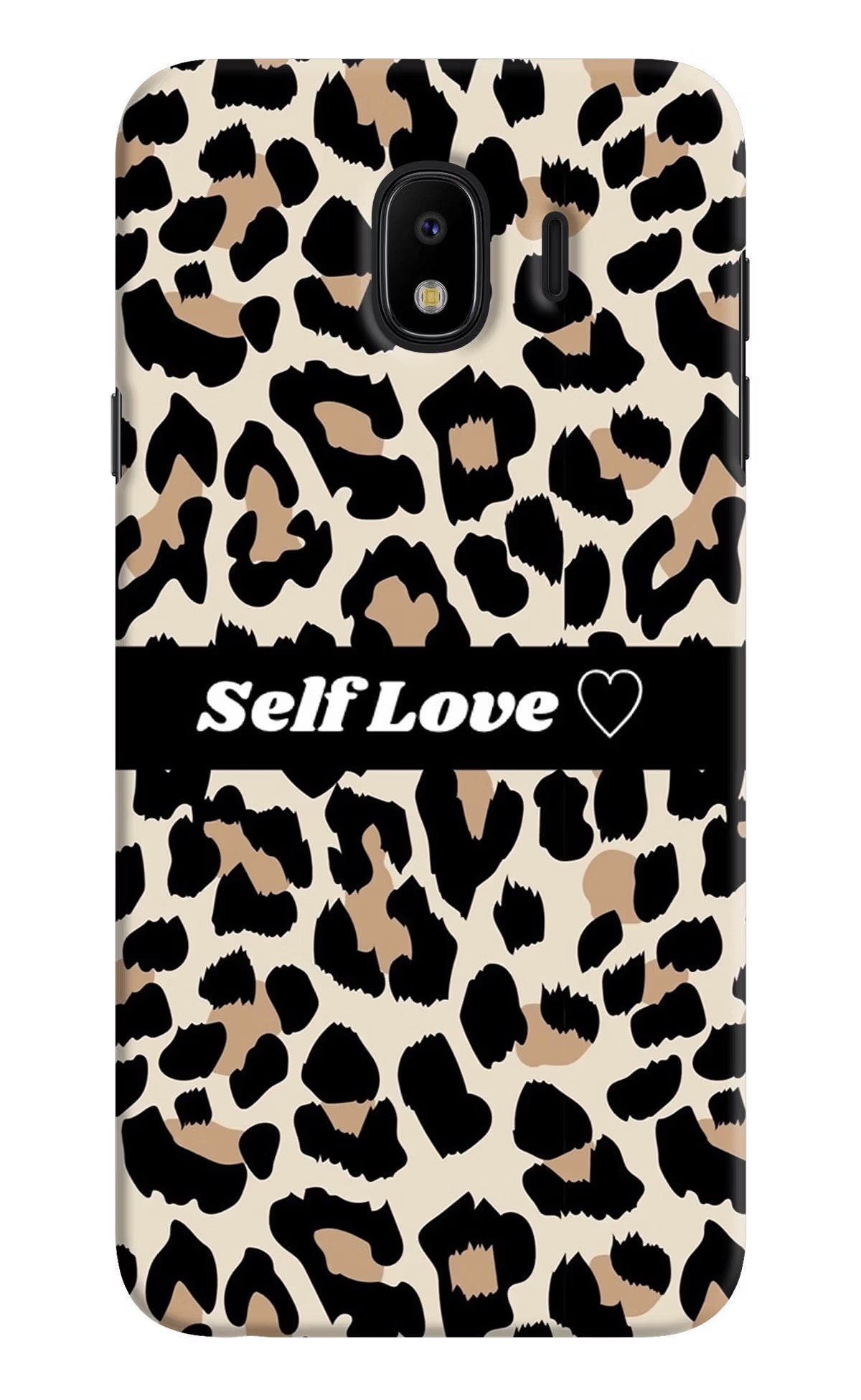 Leopard Print Self Love Samsung J4 Hard Case Back Cover by Casekaro