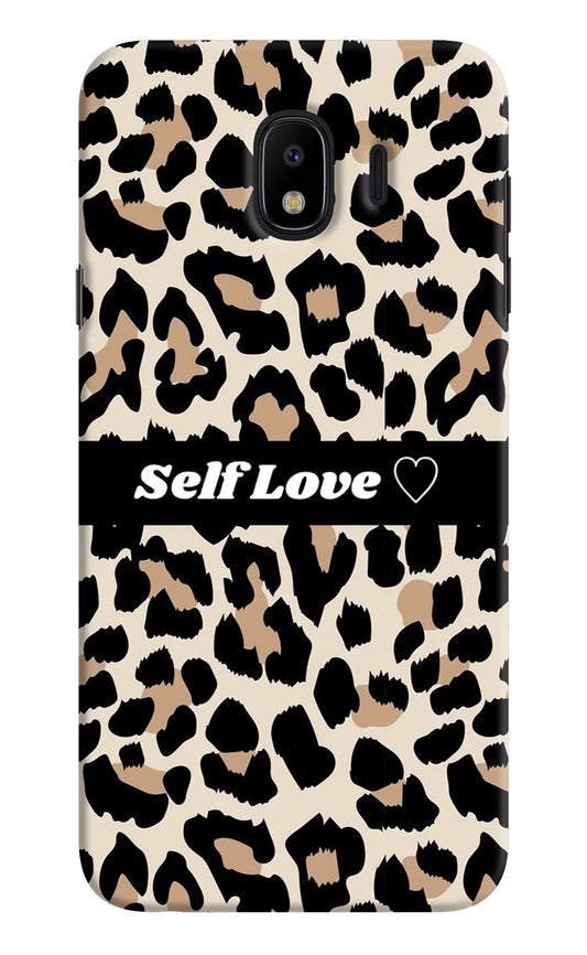 Leopard Print Self Love Samsung J4 Hard Case Back Cover by Casekaro