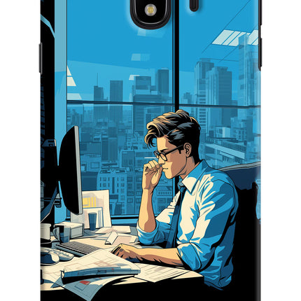 Focused Hustler (AI Generated) Samsung J4 Hard Case Back Cover by Casekaro