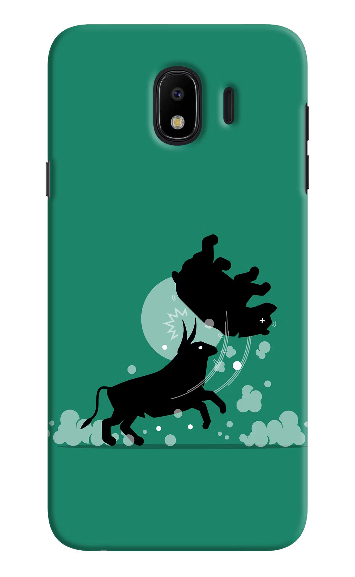 Bull Conqueror Samsung J4 Hard Case Back Cover by Casekaro