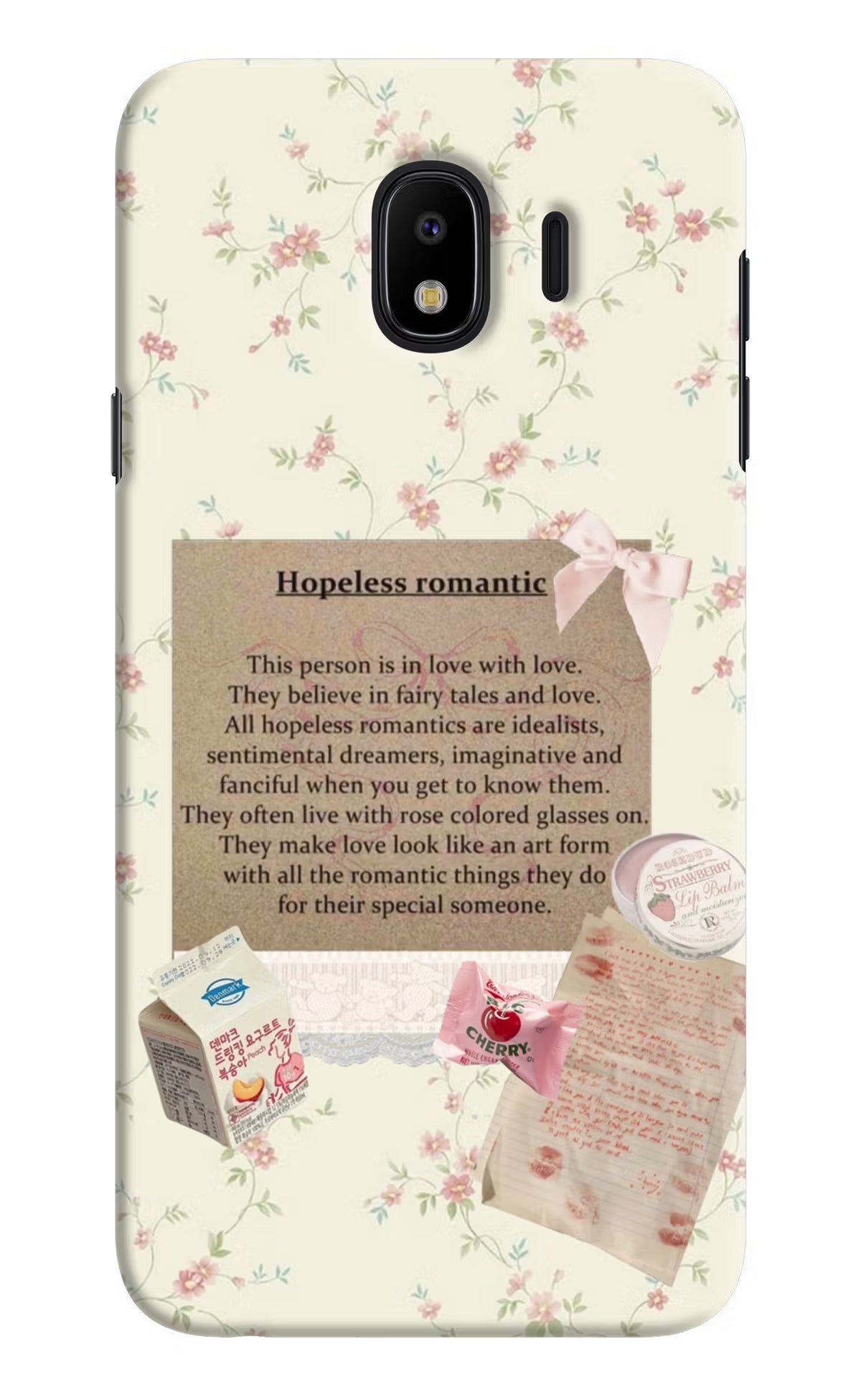 Hopeless Romantic Samsung J4 Hard Case Back Cover by Casekaro