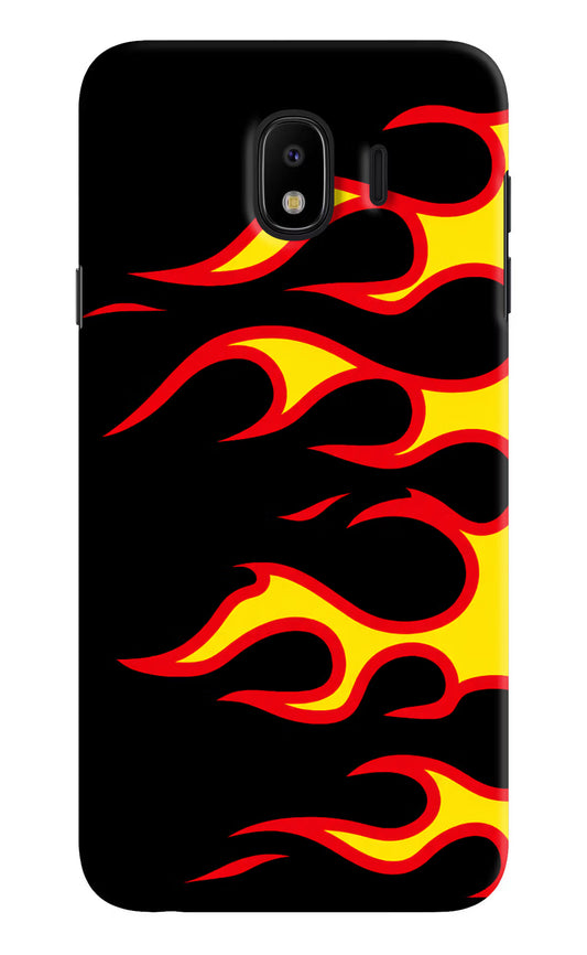 Side Sweep Flames Samsung J4 Hard Case Back Cover by Casekaro