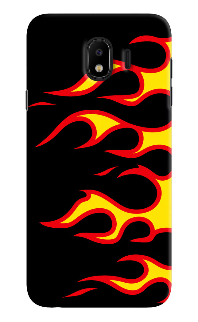 Side Sweep Flames Samsung J4 Hard Case Back Cover by Casekaro