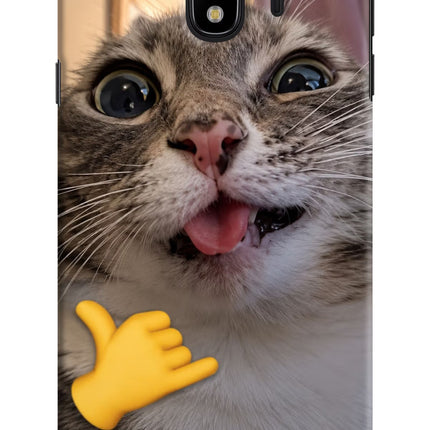 Silly Cat Call Samsung J4 Hard Case Back Cover by Casekaro