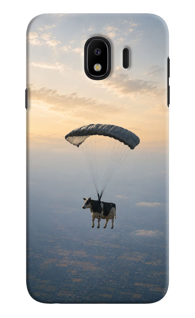 Skydiving Cow Samsung J4 Hard Case Back Cover by Casekaro