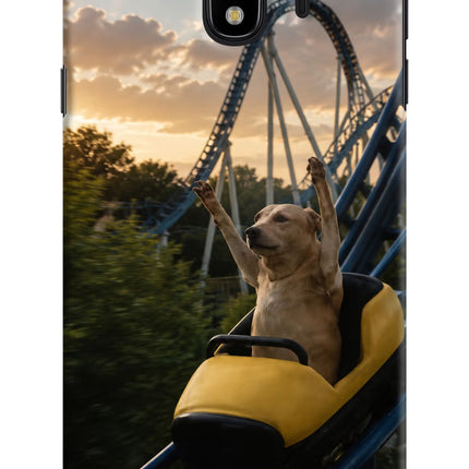Rollercoaster Dog Samsung J4 Hard Case Back Cover by Casekaro