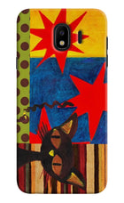 Pop Cat Samsung J4 Hard Case Back Cover by Casekaro