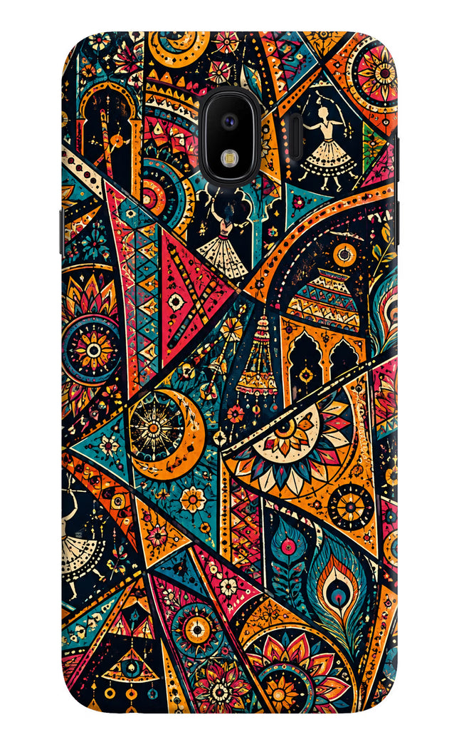 Folk Print Samsung J4 Hard Case Back Cover by Casekaro