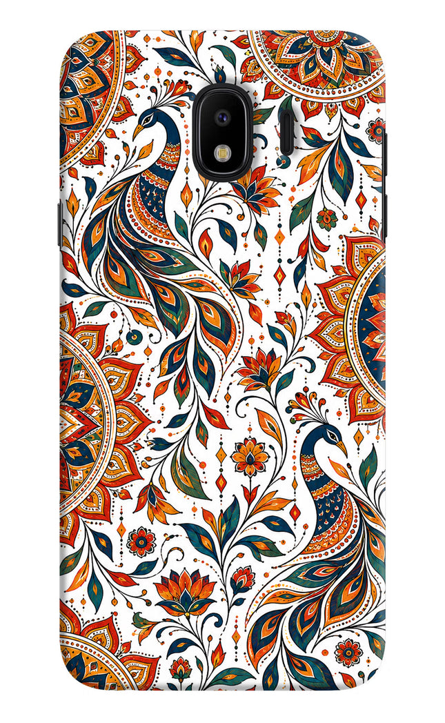 White Mayura Samsung J4 Hard Case Back Cover by Casekaro