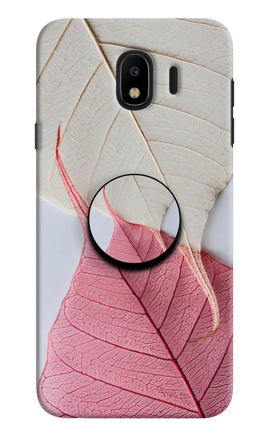 White Pink Leaf Samsung J4 Pop Case by Casekaro
