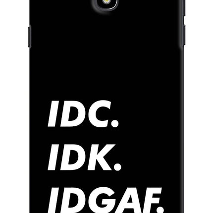 Idc Idk Idgaf Samsung J7 Pro Hard Case Back Cover by Casekaro