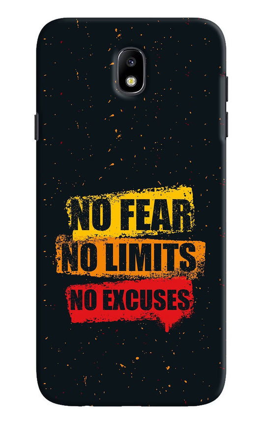 No Fear No Limits No Excuse Samsung J7 Pro Hard Case Back Cover by Casekaro