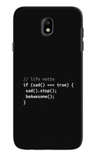 Life Motto Code Samsung J7 Pro Hard Case Back Cover by Casekaro
