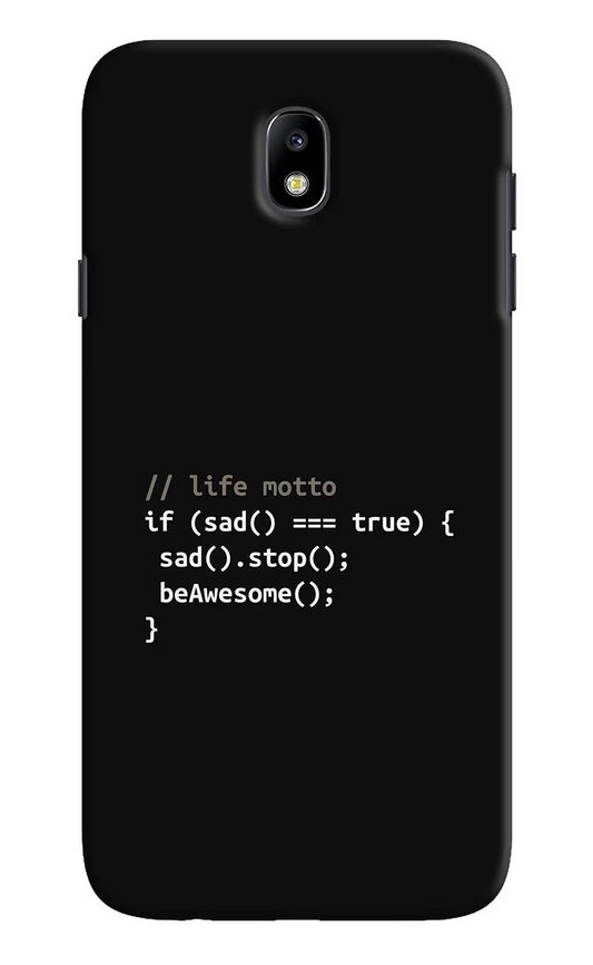 Life Motto Code Samsung J7 Pro Hard Case Back Cover by Casekaro