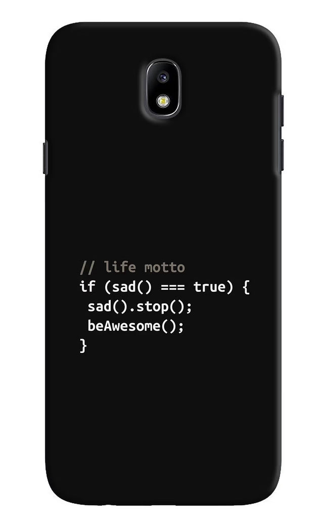 Life Motto Code Samsung J7 Pro Hard Case Back Cover by Casekaro
