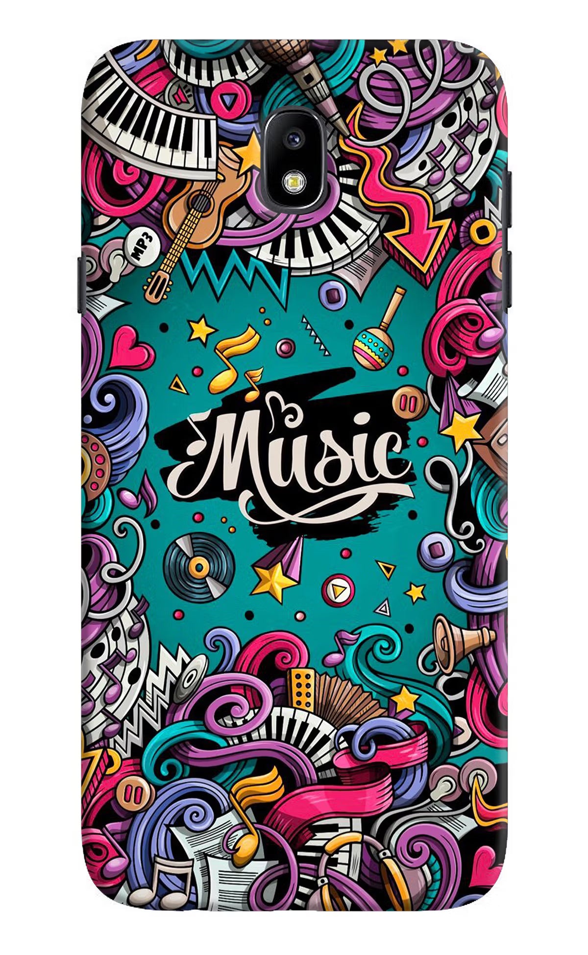 Music Graffiti Samsung J7 Pro Hard Case Back Cover by Casekaro