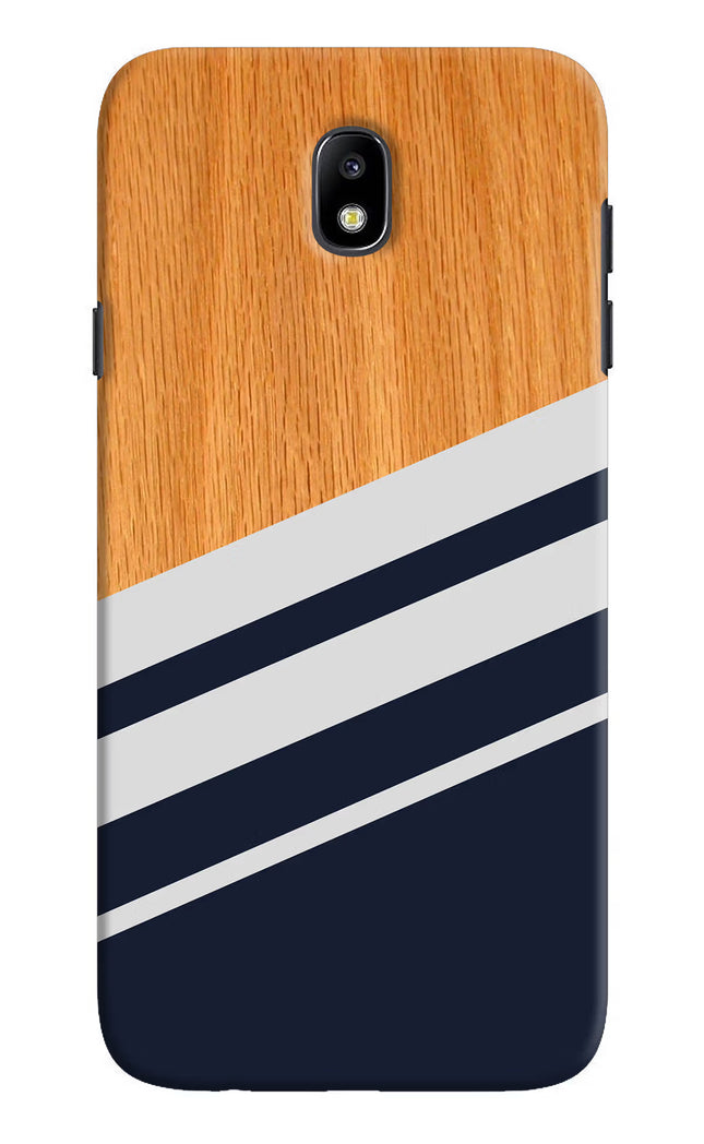 Blue and white wooden Samsung J7 Pro Hard Case Back Cover by Casekaro