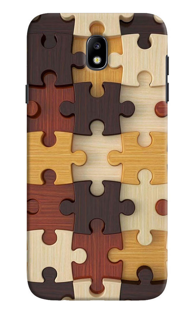 Wooden Puzzle Samsung J7 Pro Hard Case Back Cover by Casekaro