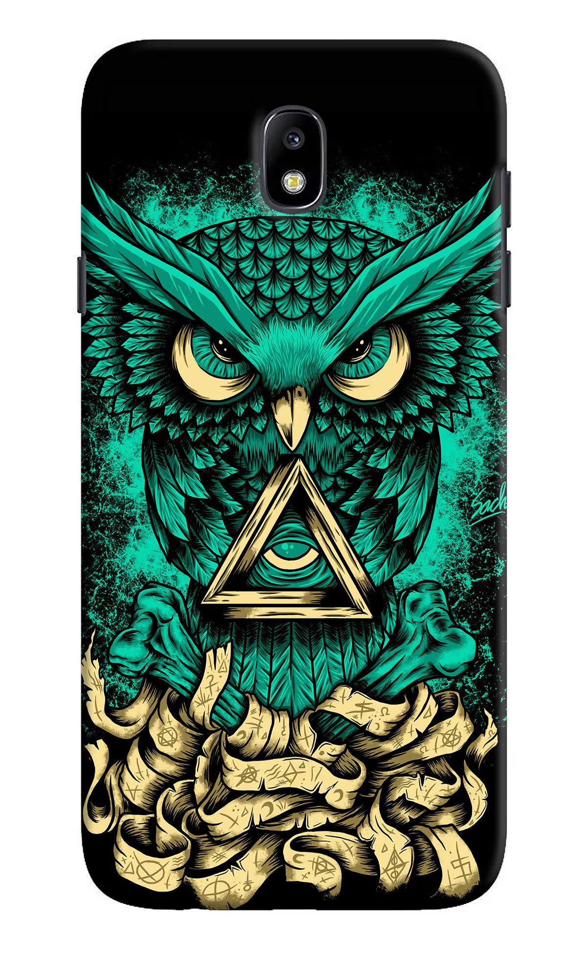 Green Owl Samsung J7 Pro Hard Case Back Cover by Casekaro