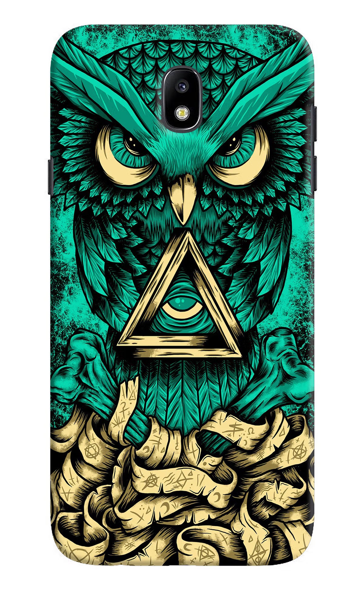 Green Owl Samsung J7 Pro Hard Case Back Cover by Casekaro