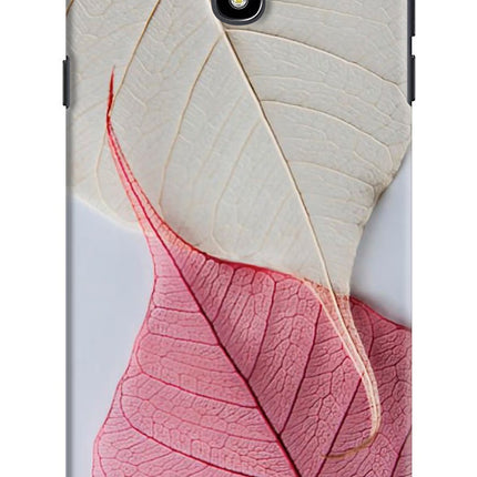 White Pink Leaf Samsung J7 Pro Hard Case Back Cover by Casekaro