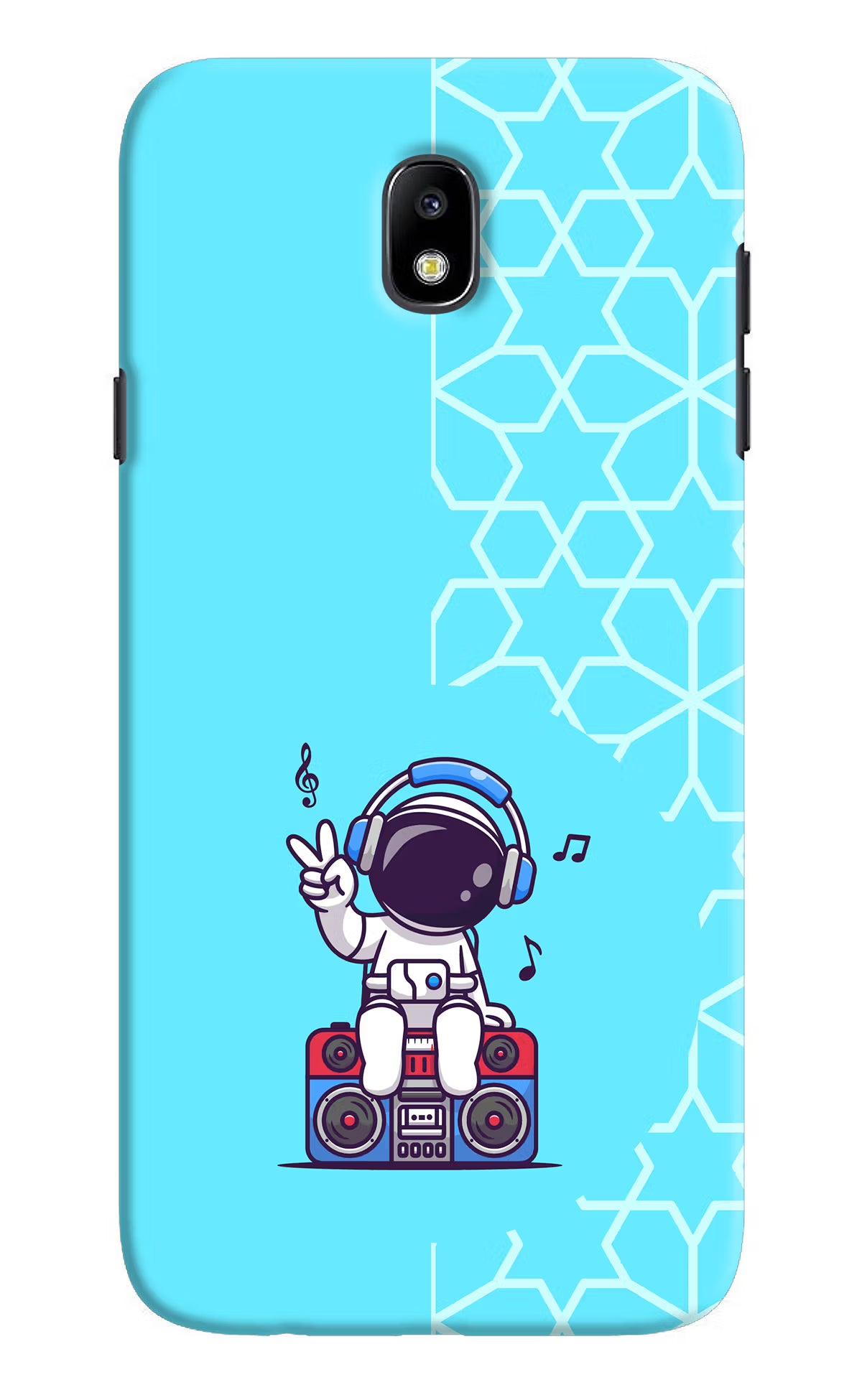Cute Astronaut Chilling Samsung J7 Pro Hard Case Back Cover by Casekaro