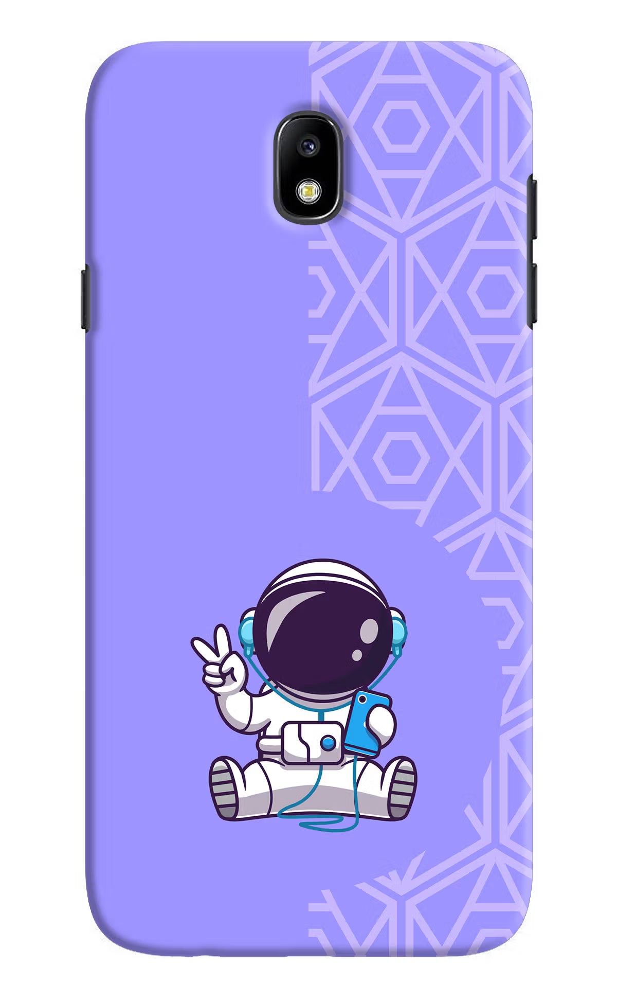 Cute Astronaut Chilling Samsung J7 Pro Hard Case Back Cover by Casekaro