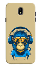 Monkey Headphone Samsung J7 Pro Hard Case Back Cover by Casekaro