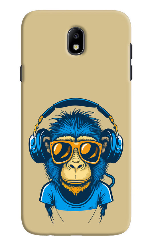 Monkey Headphone Samsung J7 Pro Hard Case Back Cover by Casekaro