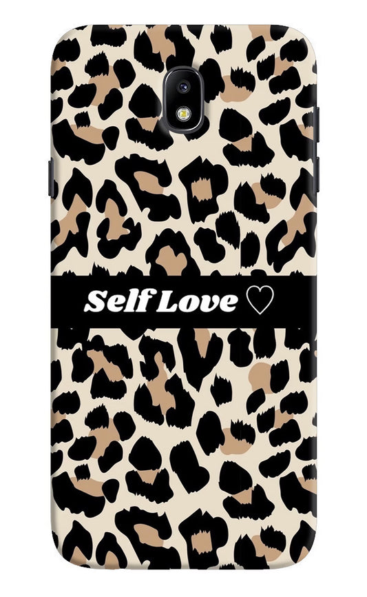 Leopard Print Self Love Samsung J7 Pro Hard Case Back Cover by Casekaro