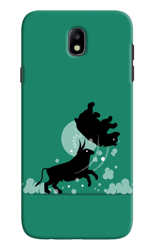 Bull Conqueror Samsung J7 Pro Hard Case Back Cover by Casekaro