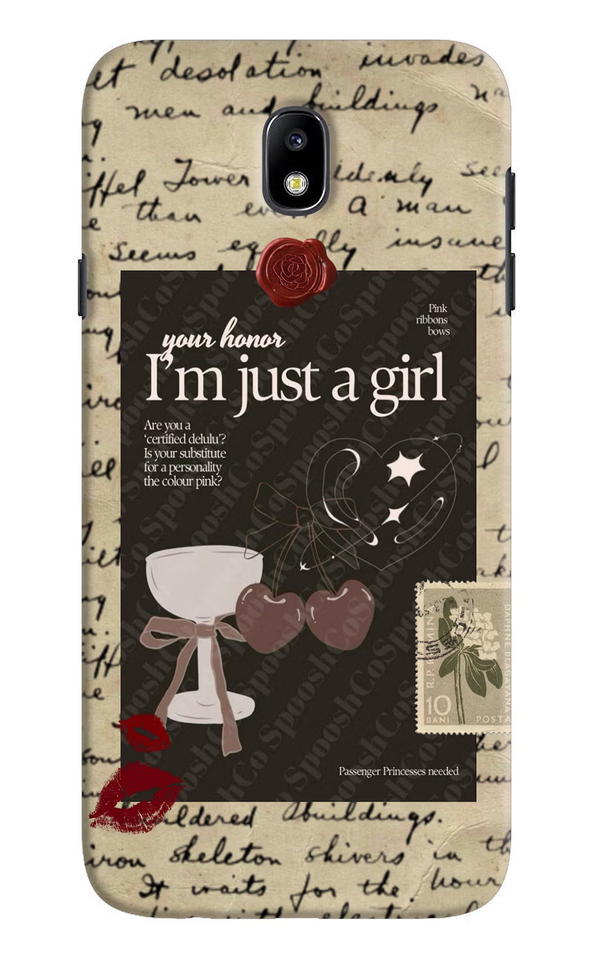 I am just a girl Samsung J7 Pro Hard Case Back Cover by Casekaro