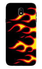 Side Sweep Flames Samsung J7 Pro Hard Case Back Cover by Casekaro