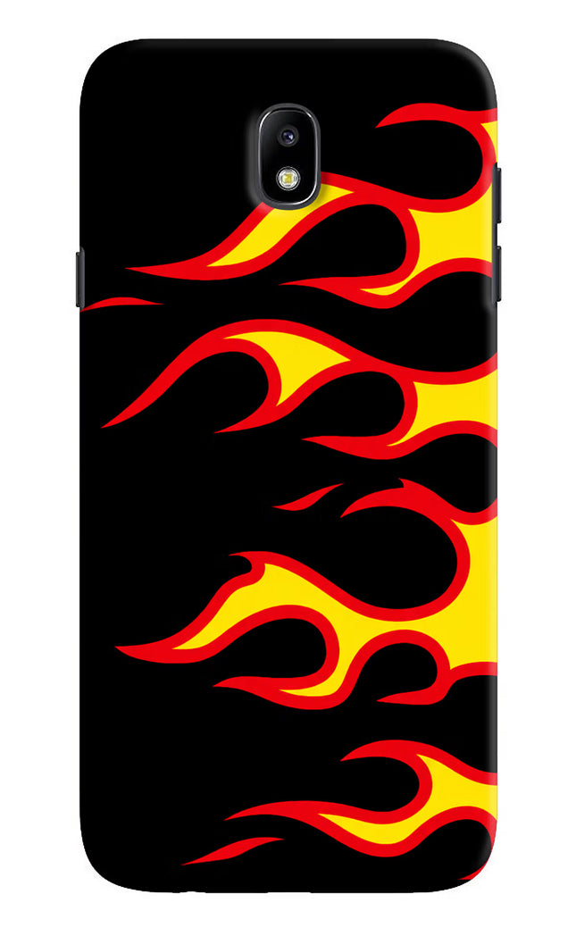 Side Sweep Flames Samsung J7 Pro Hard Case Back Cover by Casekaro