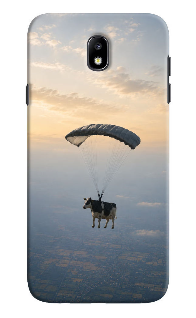Skydiving Cow Samsung J7 Pro Hard Case Back Cover by Casekaro