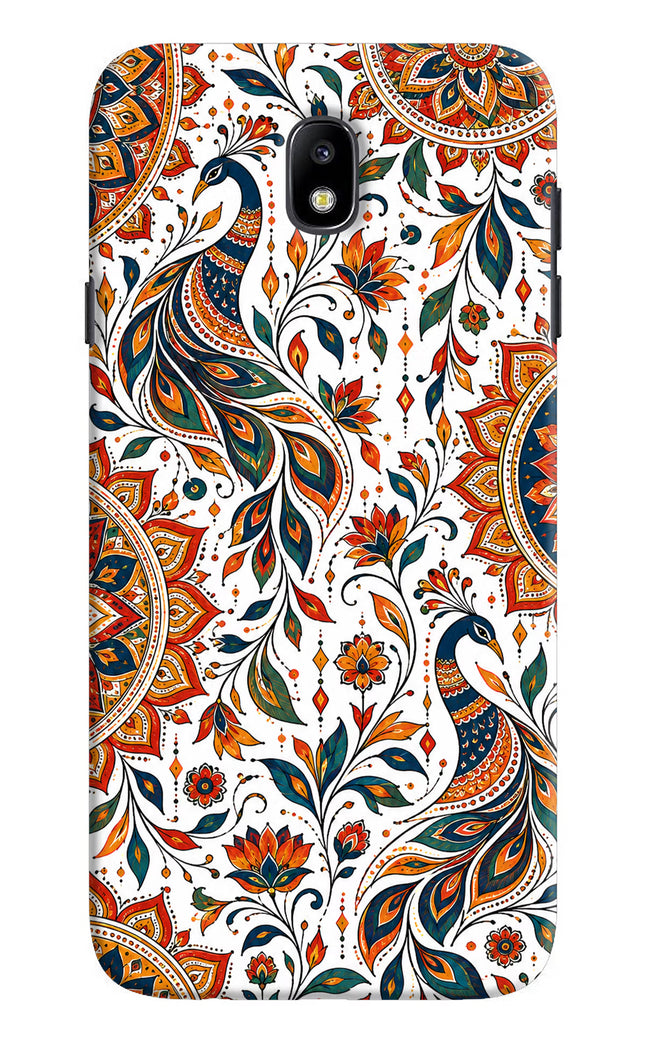 White Mayura Samsung J7 Pro Hard Case Back Cover by Casekaro