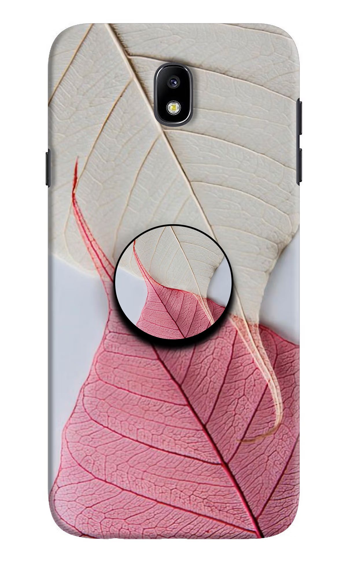 White Pink Leaf Samsung J7 Pro Pop Case by Casekaro
