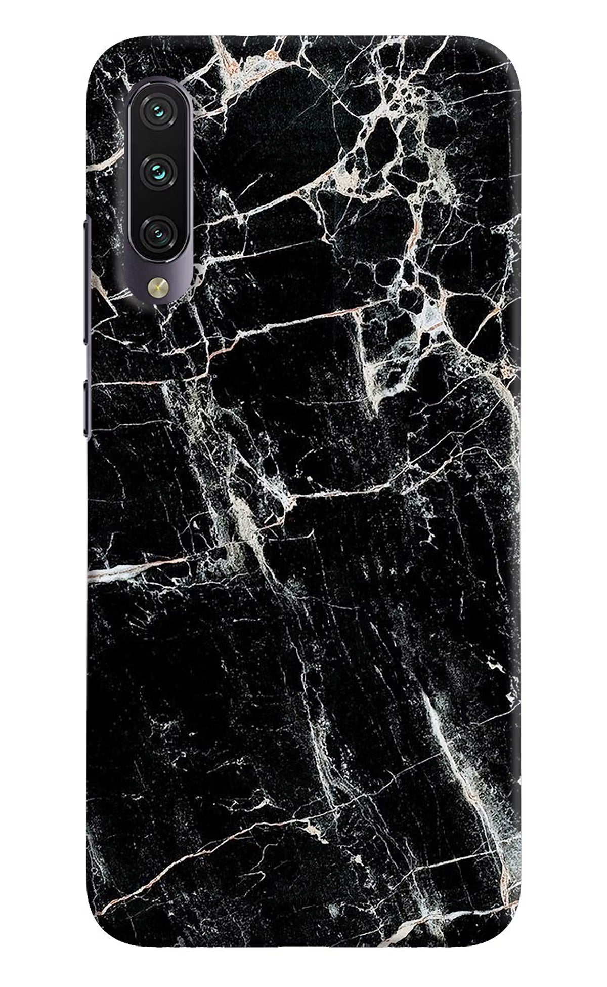 Black Marble Texture Mi A3 Hard Case Back Cover by Casekaro
